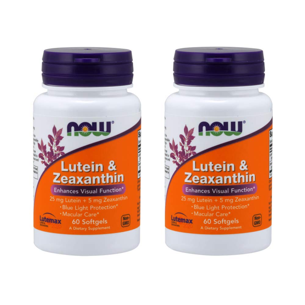 Now Supplements, Lutein & Zeaxanthin with 25 mg Lutein and 5 mg Zeaxanthin, 60 Softgels (2 Pack)