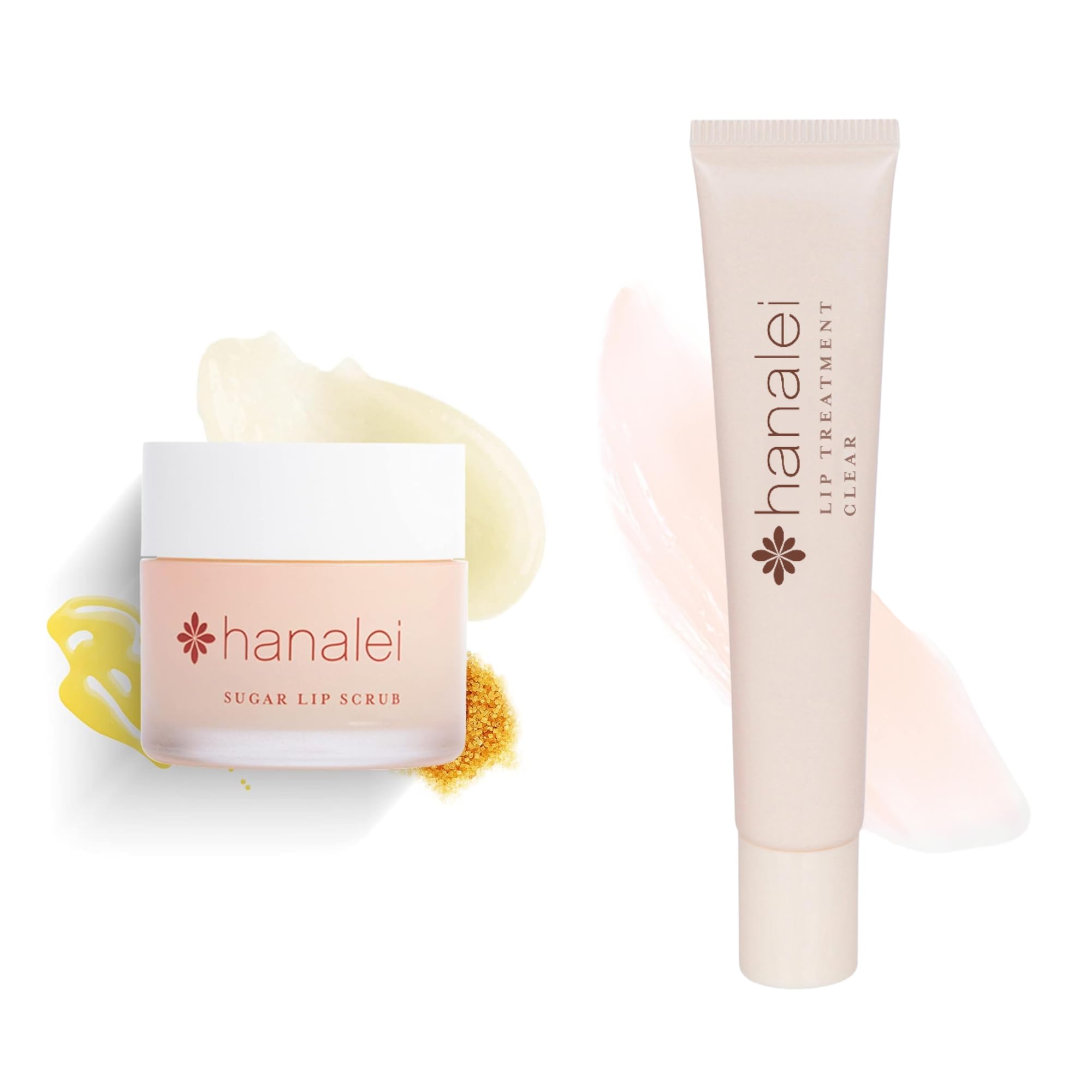 Hanalei Lip Care Bundle - Sugar Lip Scrub and Kukui Oil Lip Treatment in Clear