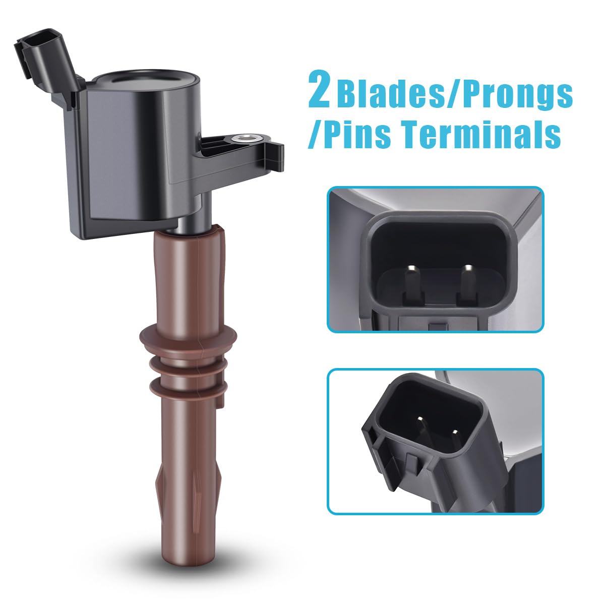 MAS Set of 8 Ignition Coils Brown boots DG521 and Motorcraft SP-509 Spark Plugs Compatible with Ford Expedition F-150 Super Duty F-250 F-350 F-450 F-550 F53 4.6L 5.4L C1659 DG521