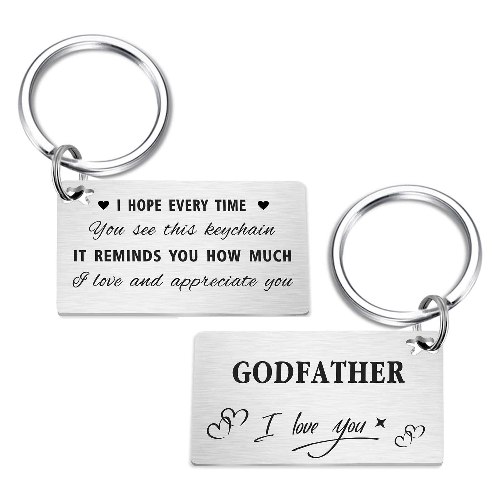 Gezxin Godfather Gift - Happy Birthday Godfather Keychain from Godchild Goddaughter- Godfather Godad Proposal Christmas Xmas Thanksgiving Valentines Father's Day Easter Present from Godson