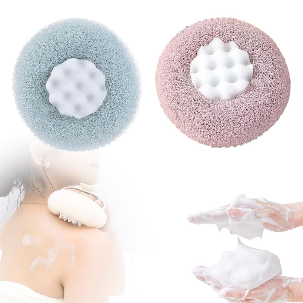 Super Soft Sunflower Suction Cup Bath Ball, 2024 Upgraded Loofah Sponge Shower Ball, Exfoliating Bath Sponge Cleaning Brush, Body Wash Infused Sponge for Women (03)