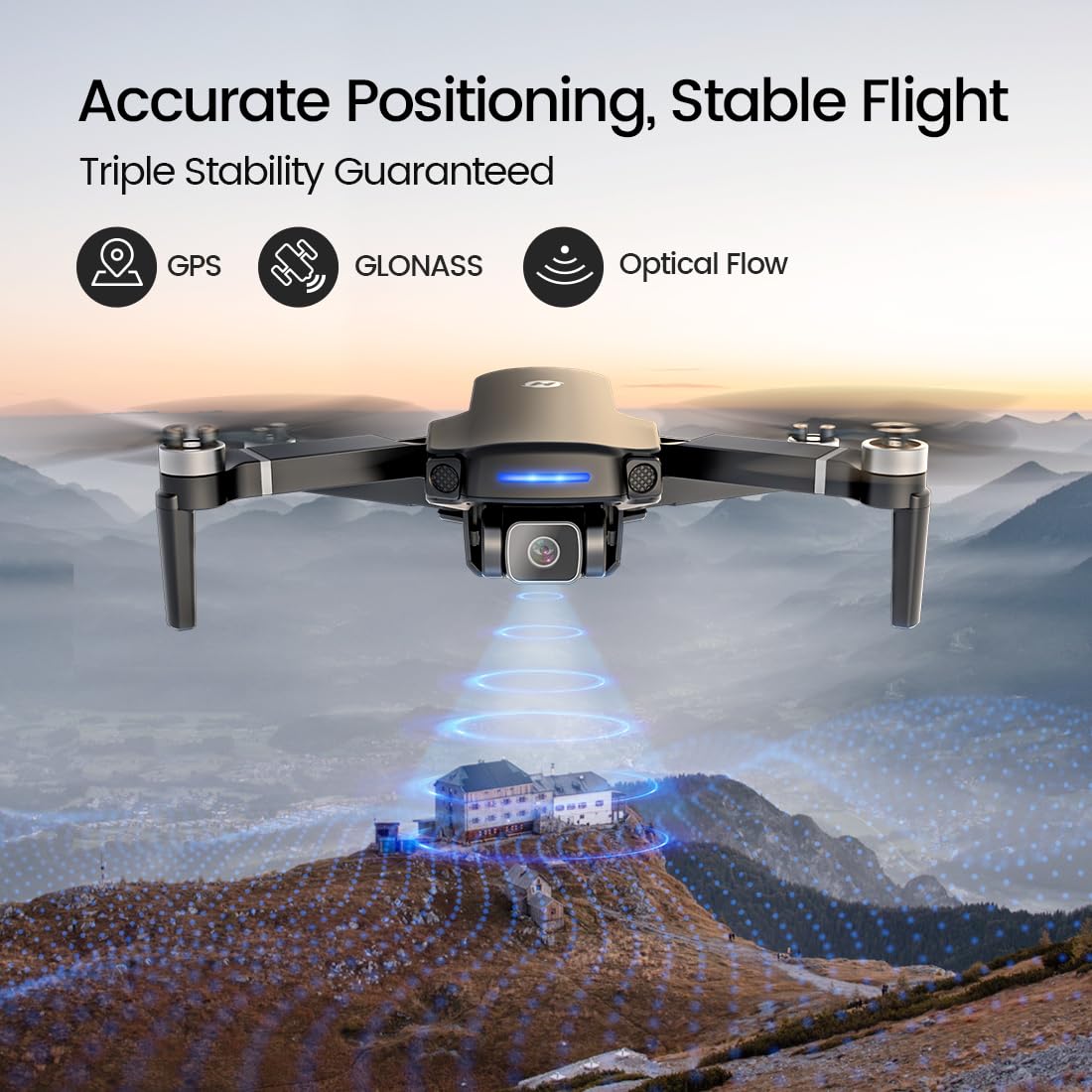 Holy Stone 249g GPS Drones with Camera for Adults 4K, RC FPV Foldable Quadcopter Drone with 3 Batteries, 10000 Feet Transmission Range, GPS Follow Me, Auto Smart Return, Brushless Motor, Beginner Mode