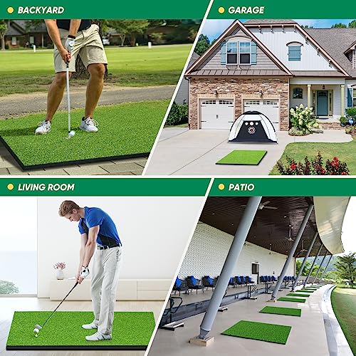 OYN Golf Mat, 5x4ft Artificial Golf Hitting Practice Mat for Outdoor & Indoor Training, Thicken Golf Turf Training Matt with 9 Golf Balls 9 Golf Tee for Backyard