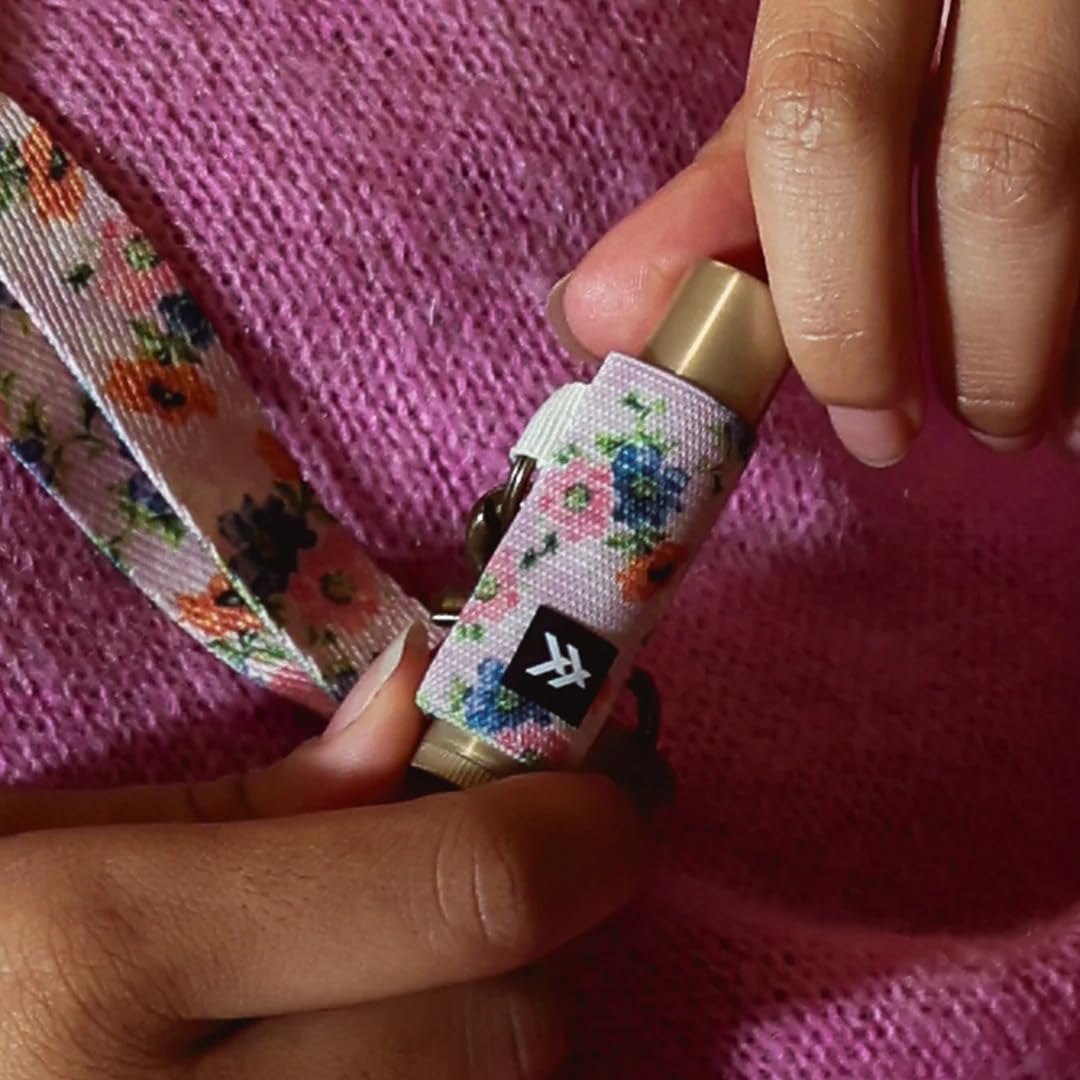 Thread Wallets Lip Balm Holder Keychain, Lip Gloss Holder Keychain, Lipstick Holder Keychain. Never Lose Your Lip Balm, Lip Gloss or Lipstick with Cute Elastic Lip Balm Keychain Holder (Black)