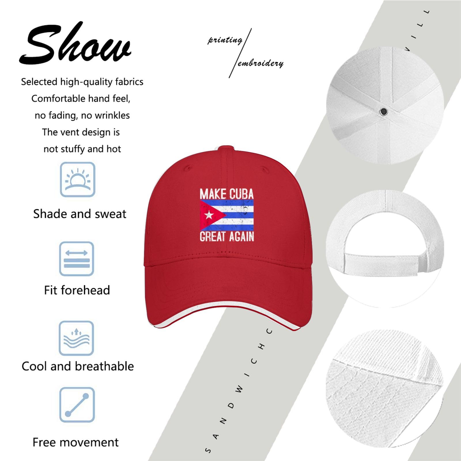 liabiliies Make Cuba Great Again Hat Men Baseball Hats Funny Gifts for Men Red