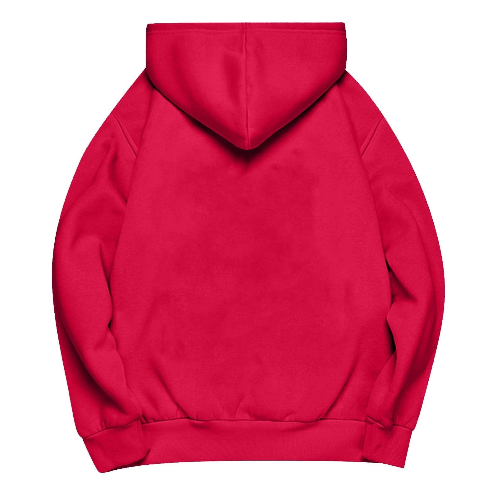 red Oversized Hoodie Amazon Warehouse Sale Clearance Returns Womens Oversized Hoodies Winter Cute Sweatshirts Pullover Fashion Tops Trendy Outfits Clothes for Mature Women Over 50 Red L