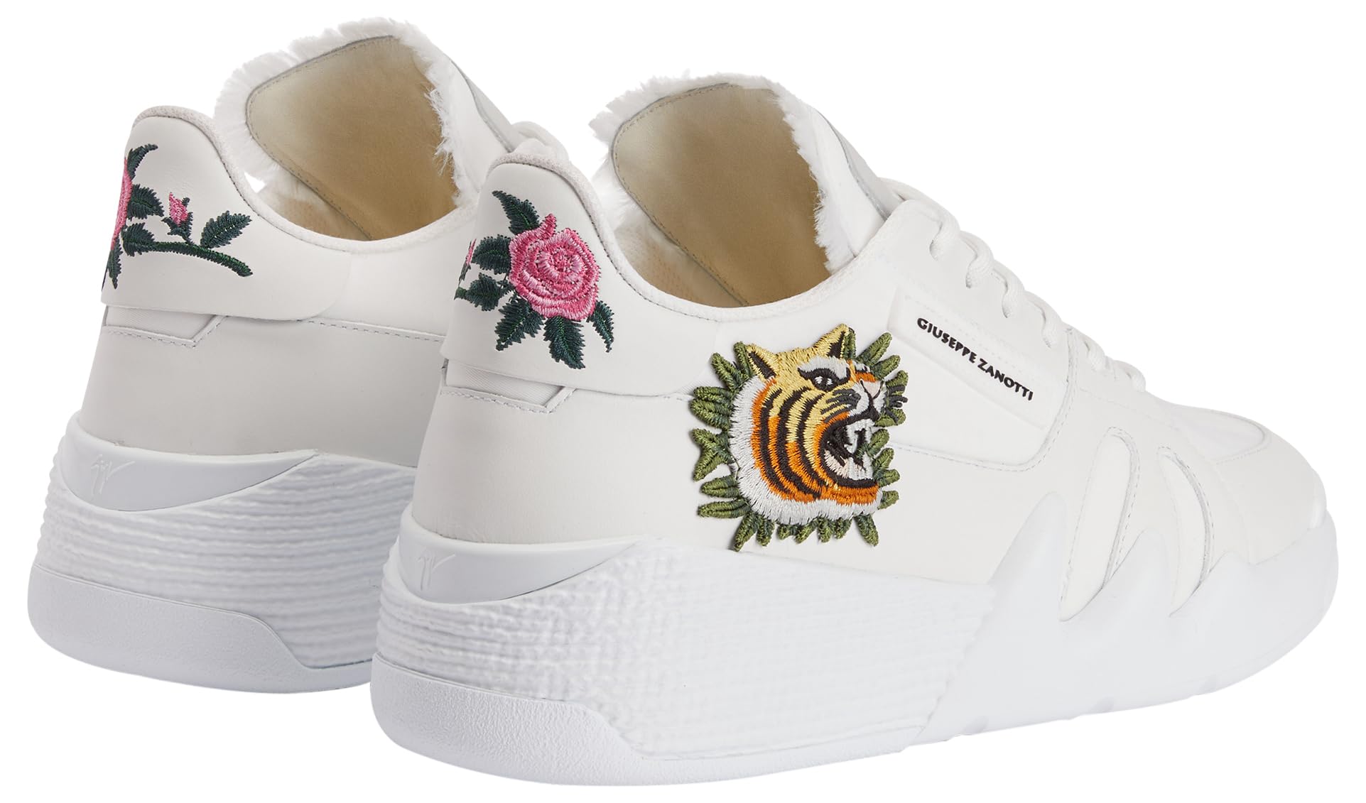 Giuseppe Zanotti, Talon Fabric Low Top Sneakers, 8, White