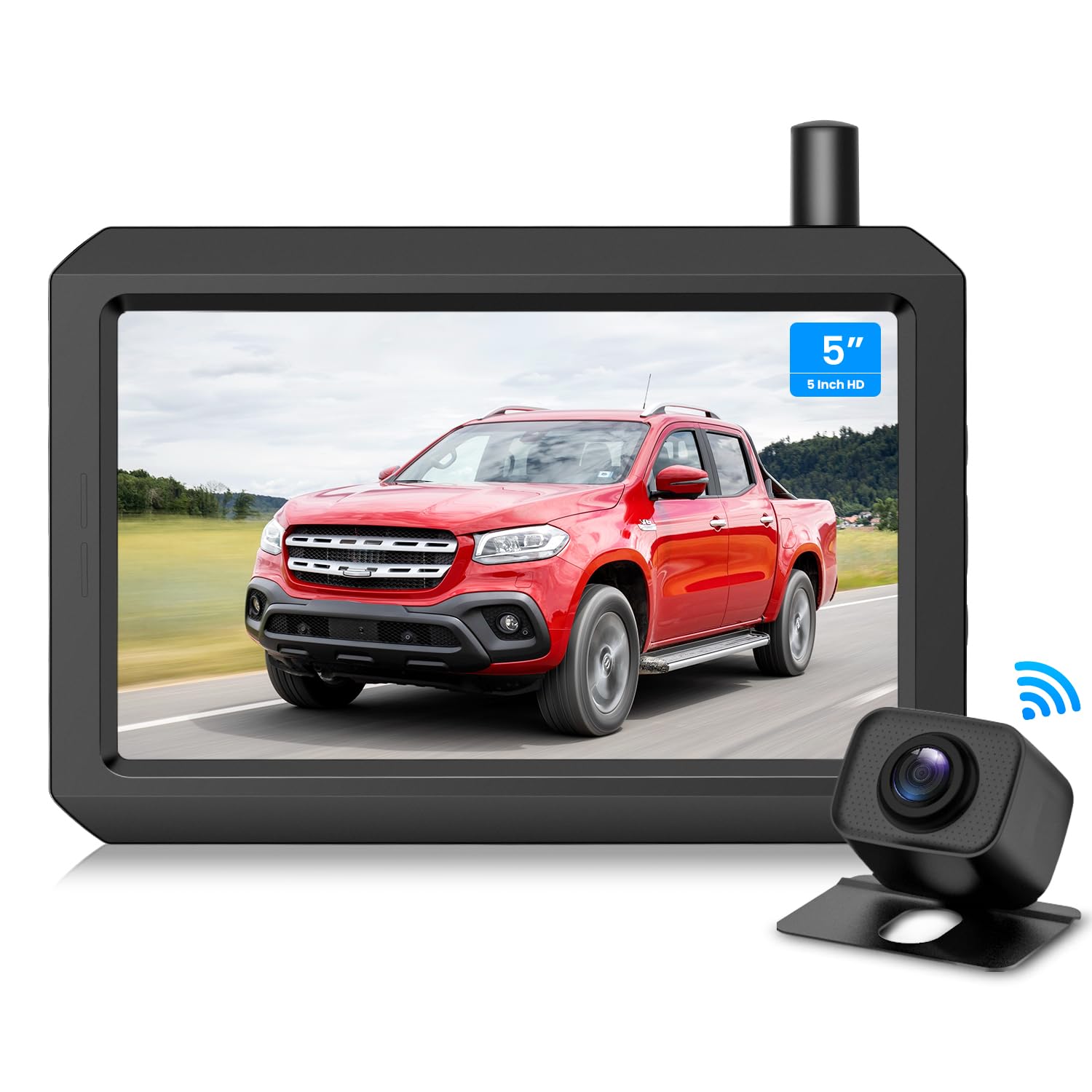 AUTO-VOX Wireless Backup Camera 5 Inch HD Monitor, Easy Install Stable Digital Signal Rear View Camera System, Dual Channel Color Night Vision Back Up Camera for Car SUV Pickup Truck Van - W7Pro