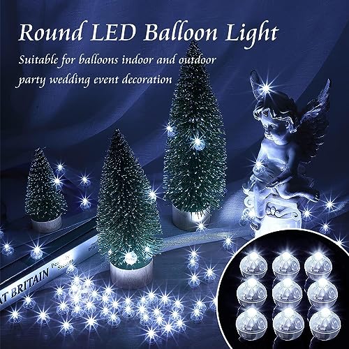 chzk 50pcs Balloon Lights Mini Led Lights Round Long Standby Time Ball Light Paper Lantern Balloons Lights for Birthday Party Christmas Halloween Decoration (50, Rainbow)
