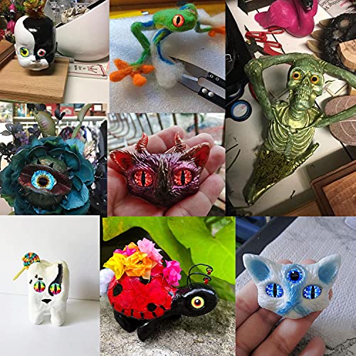 100PCS 6MM Dragon Eyes Glass Cabochon for Clay Doll Making Sculptures Props Craft Jewelry DIY Findings Small Size About 0.24inches
