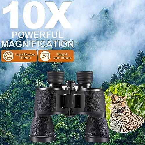 ZIYOUHU 10x50 High Power Binoculars for Adults,Compact Binoculars with Low Light Night Vision, Waterproof/Professional Binoculars BAK4 Prism FMC Lens HD Binoculars for Bird Watching