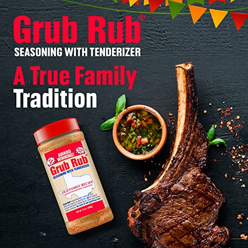 Grub Rub BBQ Blend – Award-Winning Seasoning Family Recipe For Smoking & Grilling Moist, Tender, Juicy Meats - Pork, Steak, Brisket, Seafood, Veggies & More