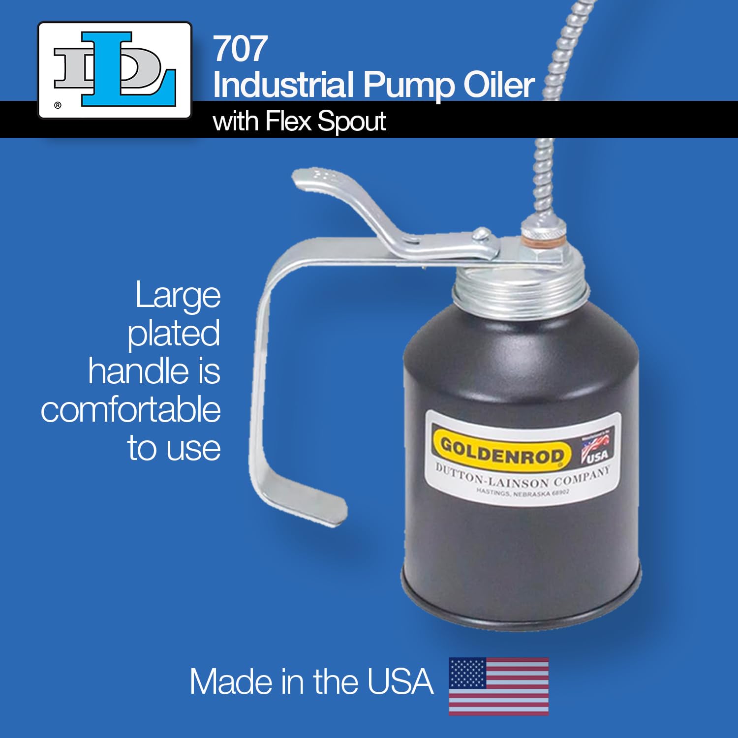 GOLDENROD (707) Industrial Pump Oiler with Flex Spout - 12 oz. Capacity