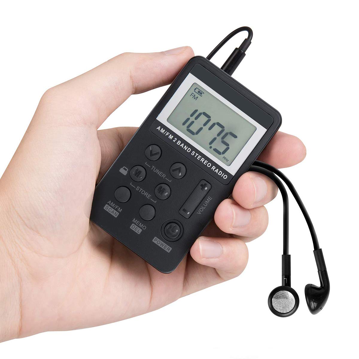 Personal AM/FM Pocket Radio Portable VR-robot, Mini Digital Tuning Walkman Radio, with Rechargeable Battery, Earphone, Lock Screen for Walk/Jogging/Gym/Camping Electronics