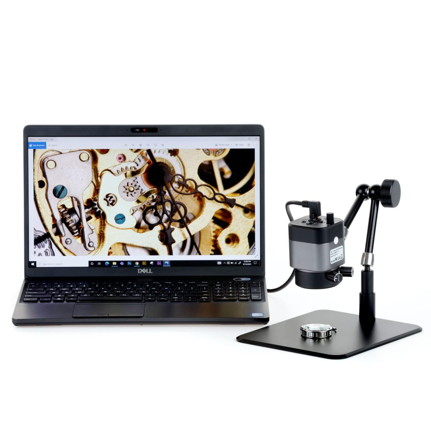 AmScope UHM210 Series 1080p 2.0MP HDMI Digital Microscope on 11" Articulating Arm