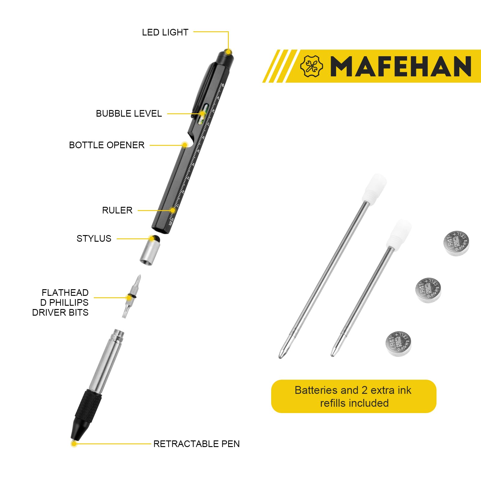 MAFEHAN Valentines Day Gifts for Him, 9 in 1 Multitool Pen Gifts for Men, Boyfriend Husband Mens Valentines Gifts, Unique Mens Valentines Gifts, Birthday Gifts for Men