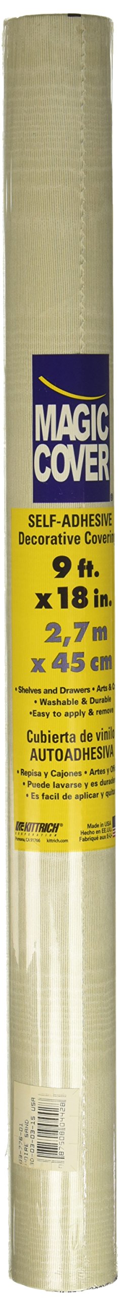Magic Cover Premium Adhesive Vinyl Contact Shelf Liner and Drawer Liner, 18"x9', Moire Sand