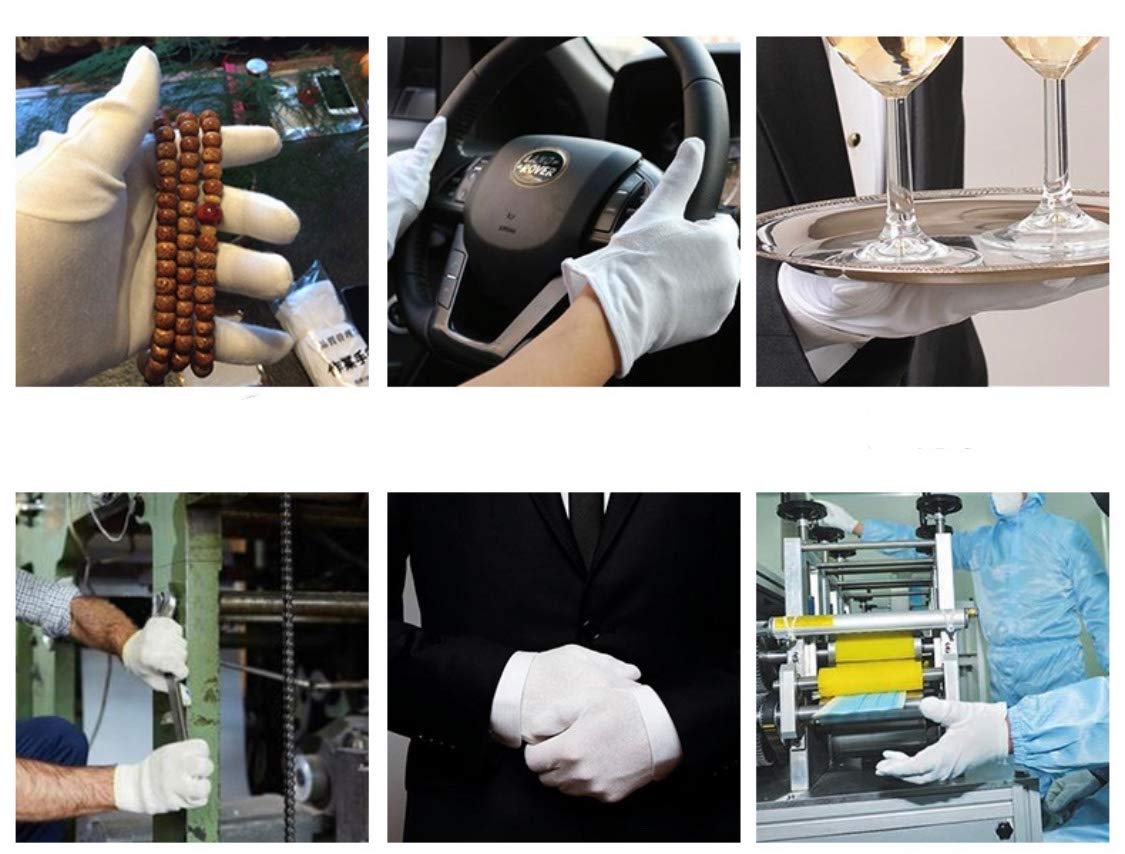 10Pairs White Cotton Gloves Large Size for Art handling Crafting Coin Jewelry Silver Inspection by LUCKY SLD