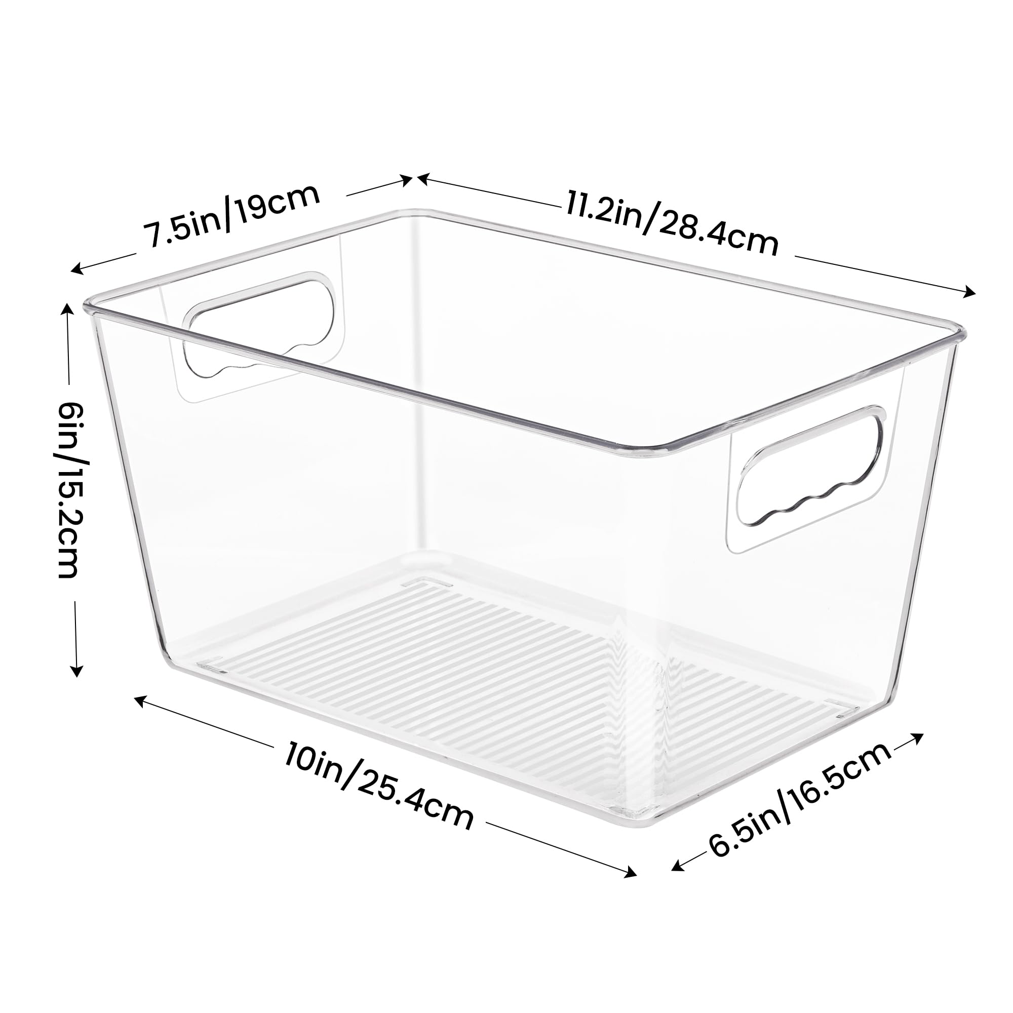 YIHONG Clear Plastic Storage Bins, 10 Pack Pantry Organizer Bins with Handle for Kitchen, Freezer,Cabinet,Closet Organization and Storage