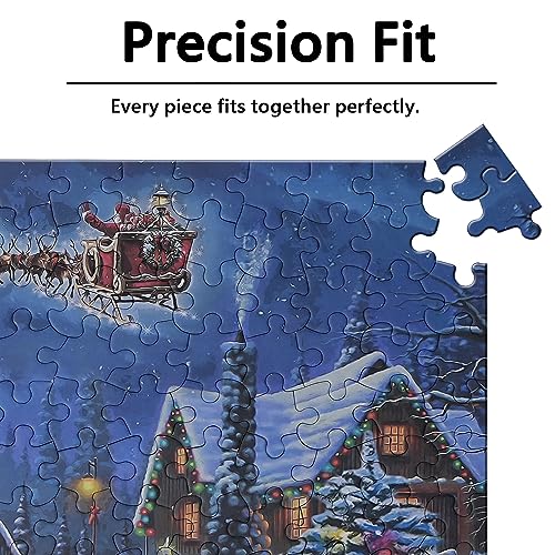 CGRLVDXW Christmas Puzzles 500 Piece, Christmas Night in Winter 500 Piece Puzzles, 500 Piece Jigsaw Puzzle for Adults Challenging Puzzle 27x 20inch