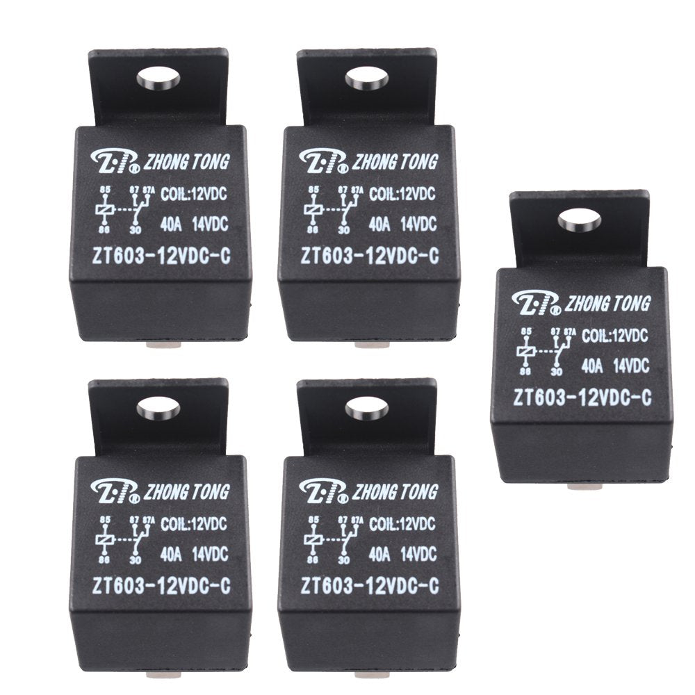 ESUPPORT Car Relay 12V 40A SPDT 5Pin Switch Automotive Pack of 5