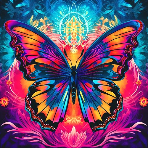 DIY 5D Diamond Painting Kits for Adults Gem Art Painting Kit Beginner DIY Diamond Painting Kit Mosaic Art for Adults Relax & Home Wall Decor 16Inchx16Inch (Flower)