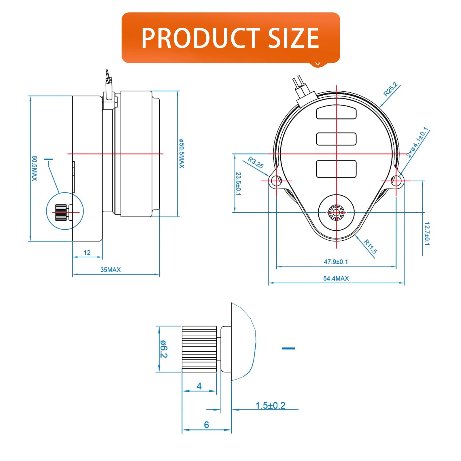 Honey-Well 802360JA Motor Compatible with V8043 or V8044 Zone Valves, 24V 50/60Hz 5RPM