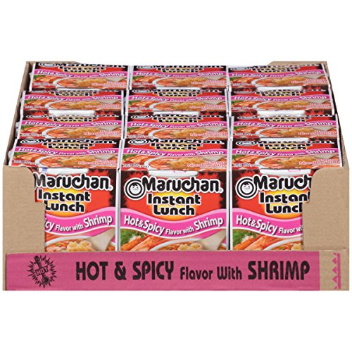 Maruchan Instant Lunch Hot & Spicy Shrimp, 2.25 Oz, Pack of 12