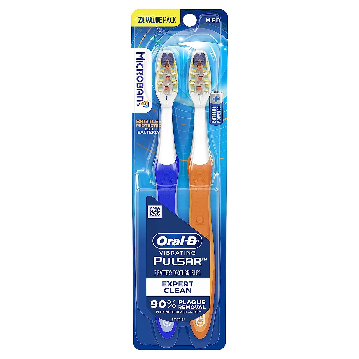 Oral-B Pulsar Expert Clean Battery Toothbrush, Medium, Tooth Brush Pack of 2, (Packaging may vary), Oral Care