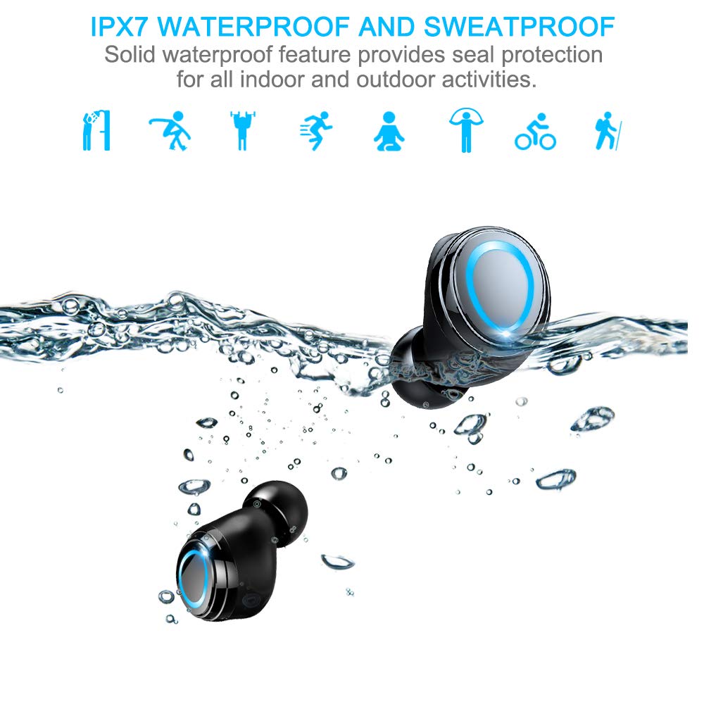 Motast Wireless Earbuds, Bluetooth 5.3 Earbuds 140H Playtime Headphones HD Stereo Noise Cancelling Earphones in Ear with Mic, USB-C Charging Case, IP7 Waterproof Headset for Sports