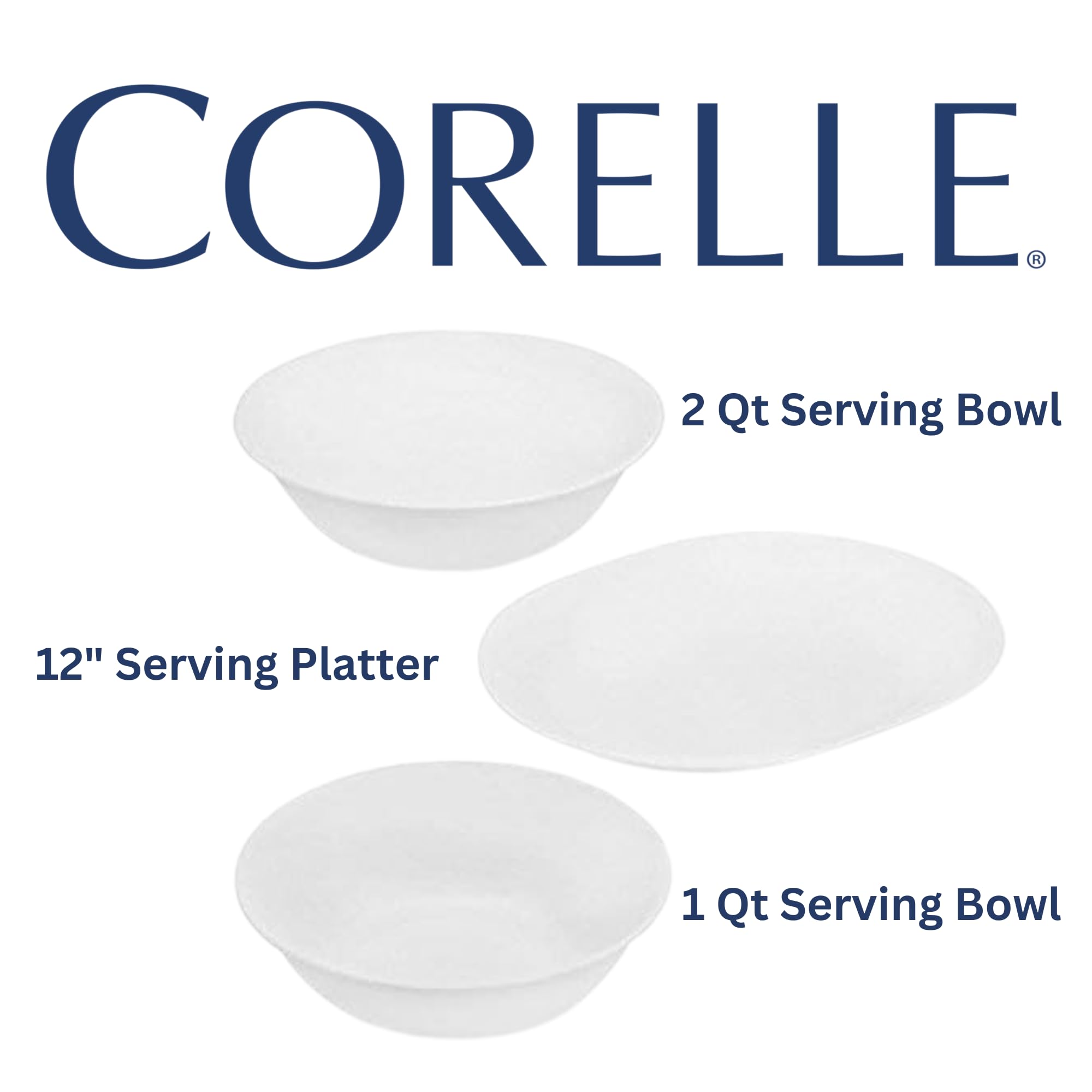 Corelle White 3-Piece Completer Set