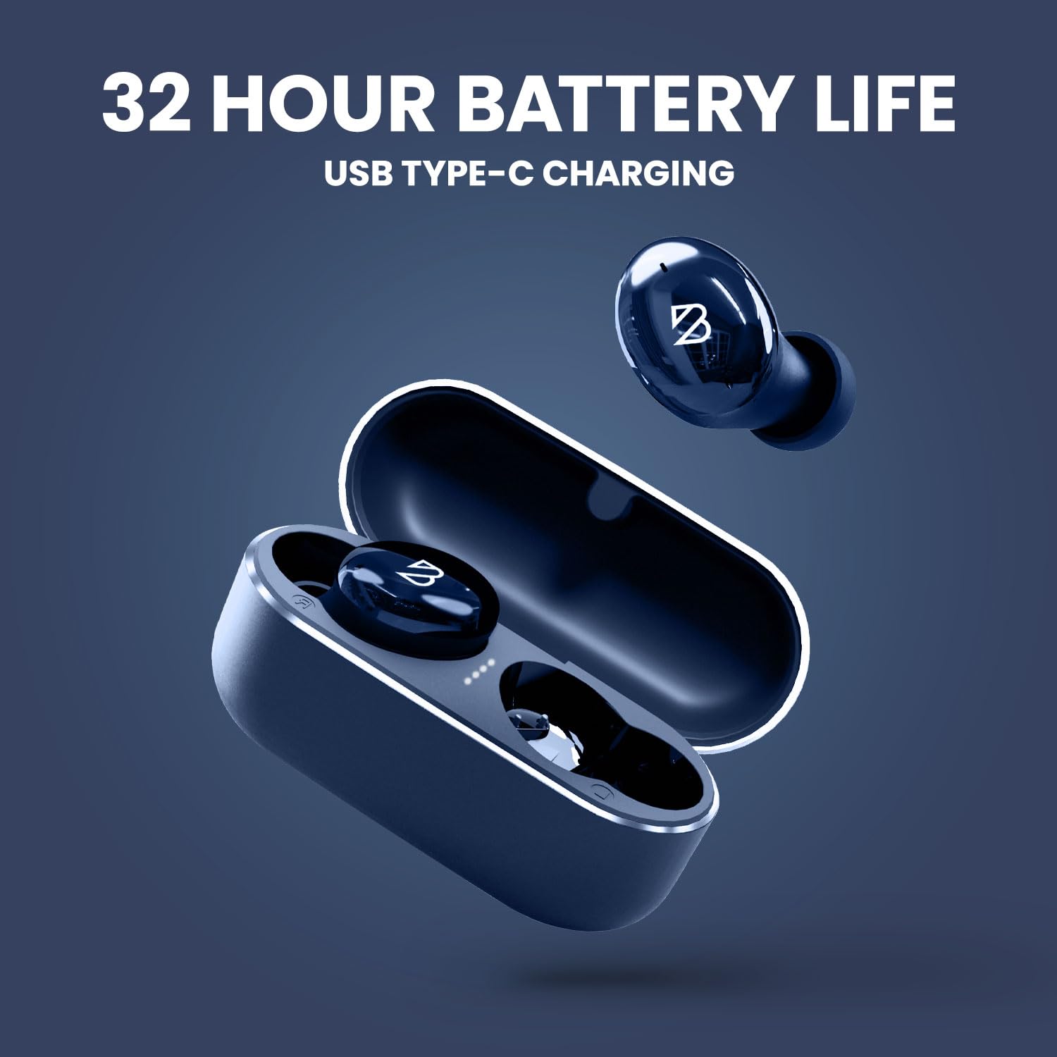 Tempo 30 Wireless Earbuds for Small Ears - Award-Winning Sound, Sweatproof Bluetooth Earbuds, Comfortable Bluetooth Ear Buds for Women, Navy Earphones for Small Ear Canals, Long Battery Headphones