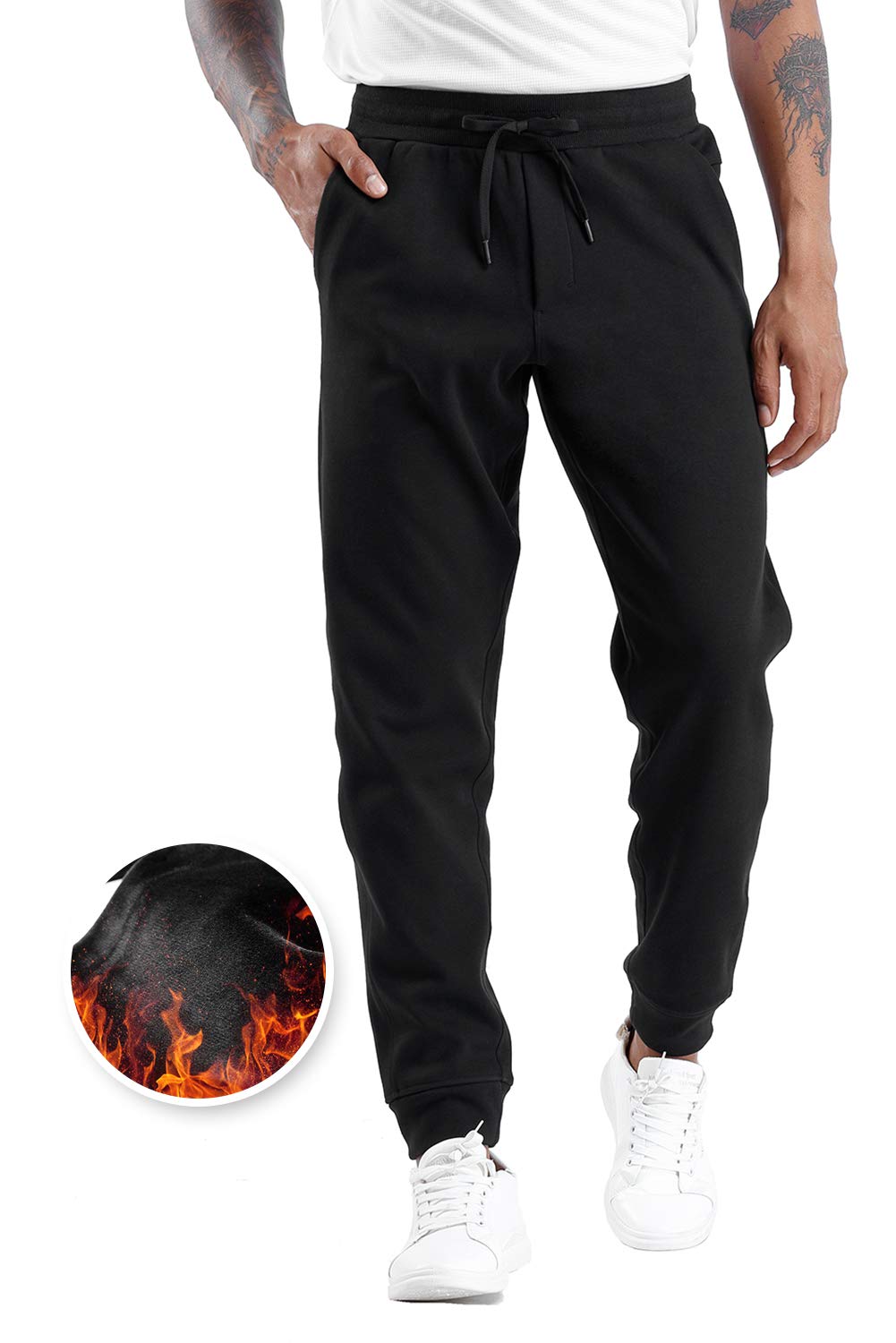 THE GYM PEOPLE Men's Fleece Joggers Pants with Deep Pockets Athletic Loose-fit Sweatpants for Workout, Running, Training