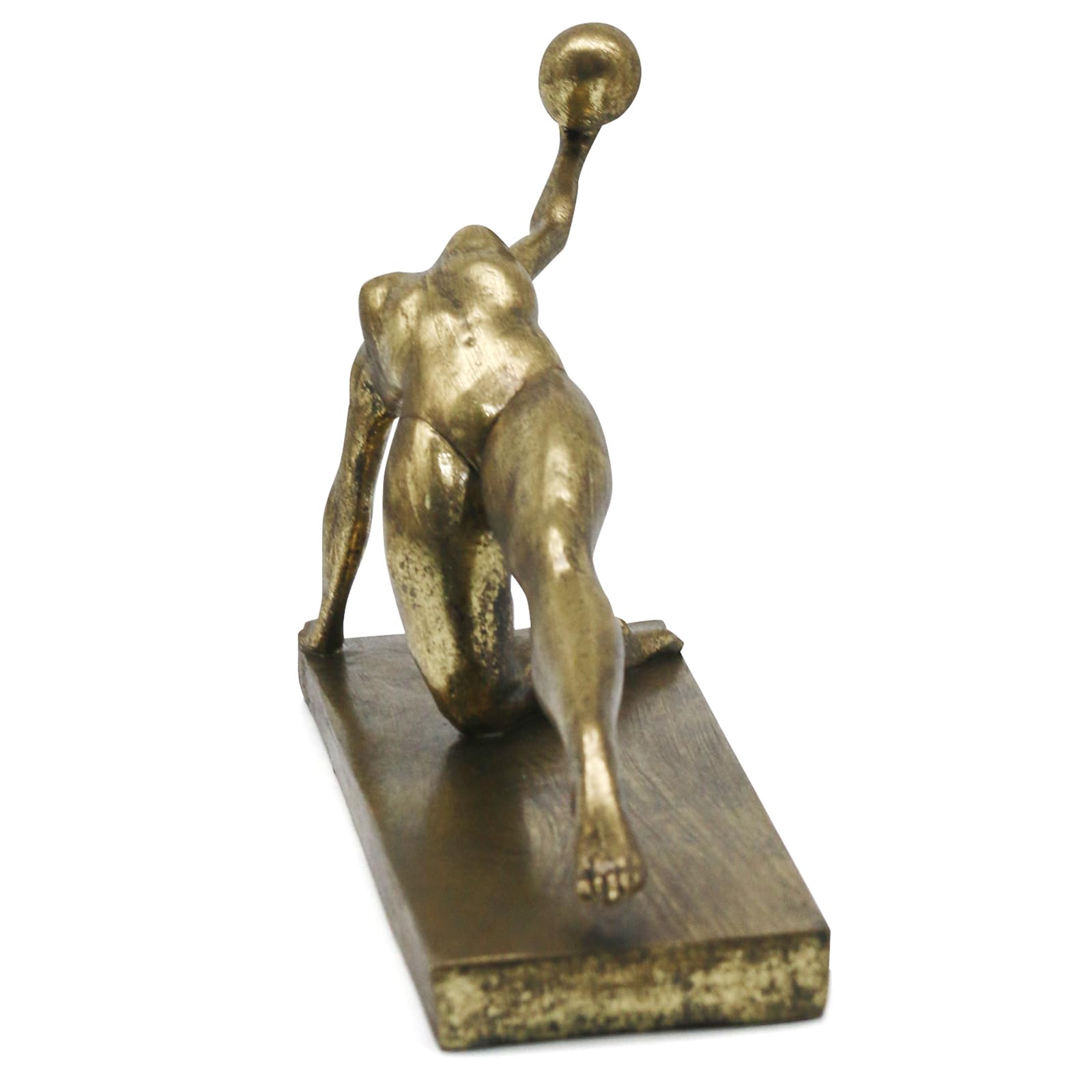 Lukitas Gymnast Statue and Sculpture Decor, Rhythmic Gymnastics Figurine, Modern Desktop Ornament for Home Office Living Room, Golden, Resin L14''