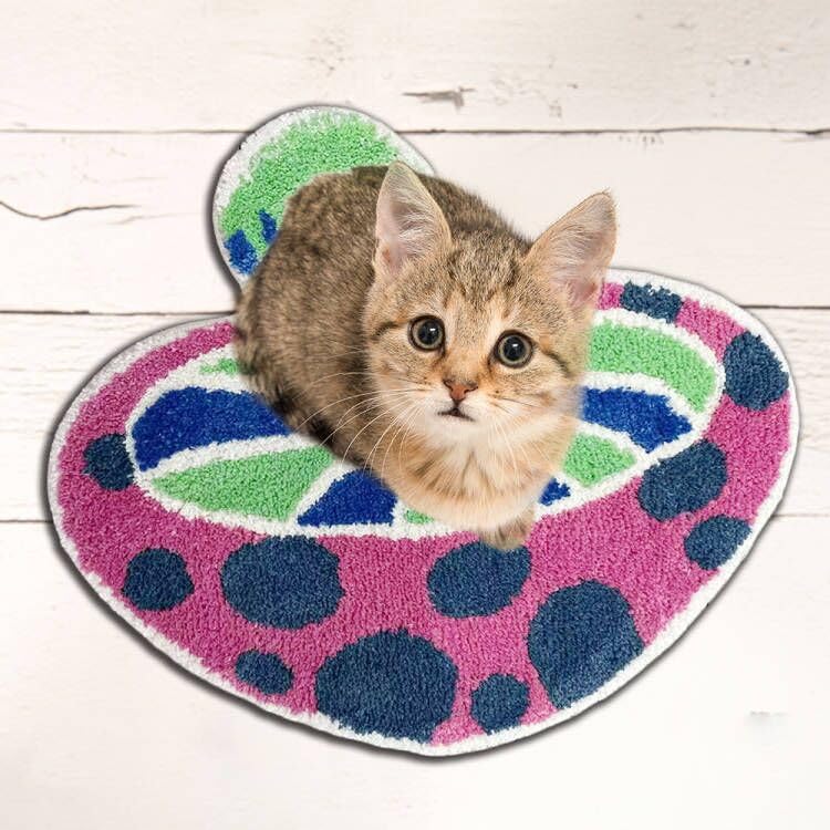 Cute Mushroom Bath Mat for Bathroom Soft Blue Pink Mushroom Non-Slip Bath Rugs Machine Washable Door Carpet (Blue Pink Mushroom 27" L x 24")