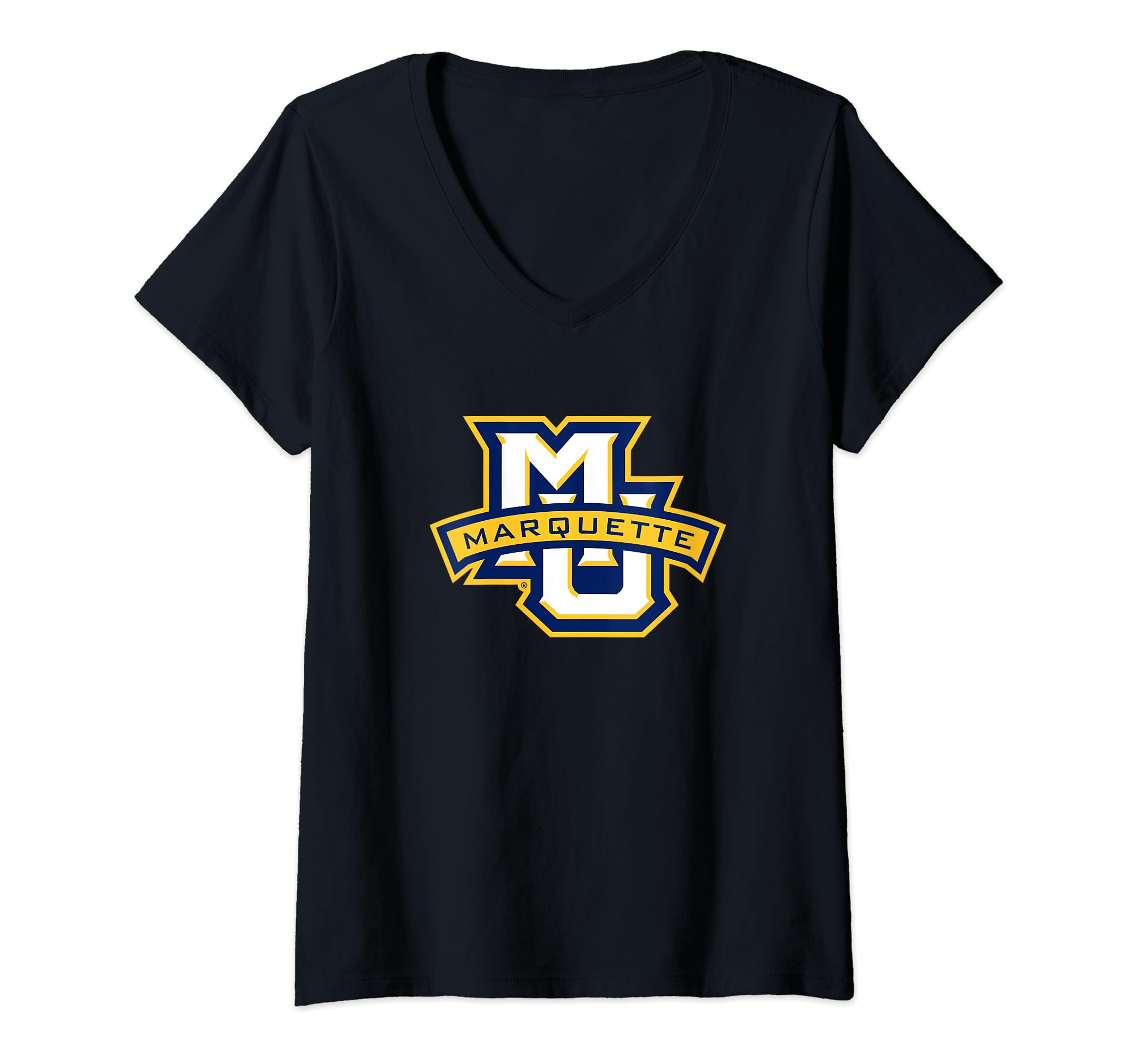 Womens Marquette Golden Eagles Icon Officially Licensed V-Neck T-Shirt