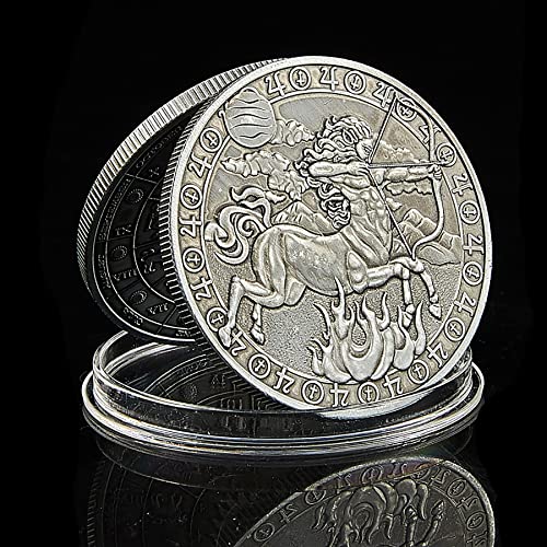 Gimilang 12 Constellation Challenge Coin Lucky Coin, Birthday Present Gift for Him or Her (Aries)