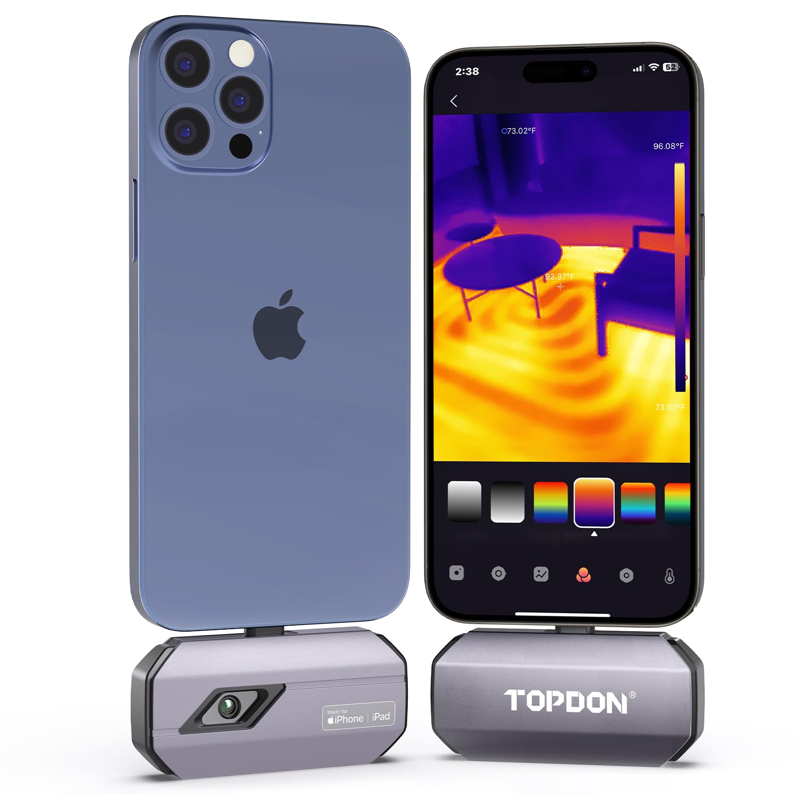 TOPDON TC002C Thermal Camera for iPhone 15/16 Series and iPads with Type-C Port, 256 x 192 IR High Resolution, Thermal Imager, Infrared Test Report, -4°F~1022°F Temp Range, Upgraded Version of TC002