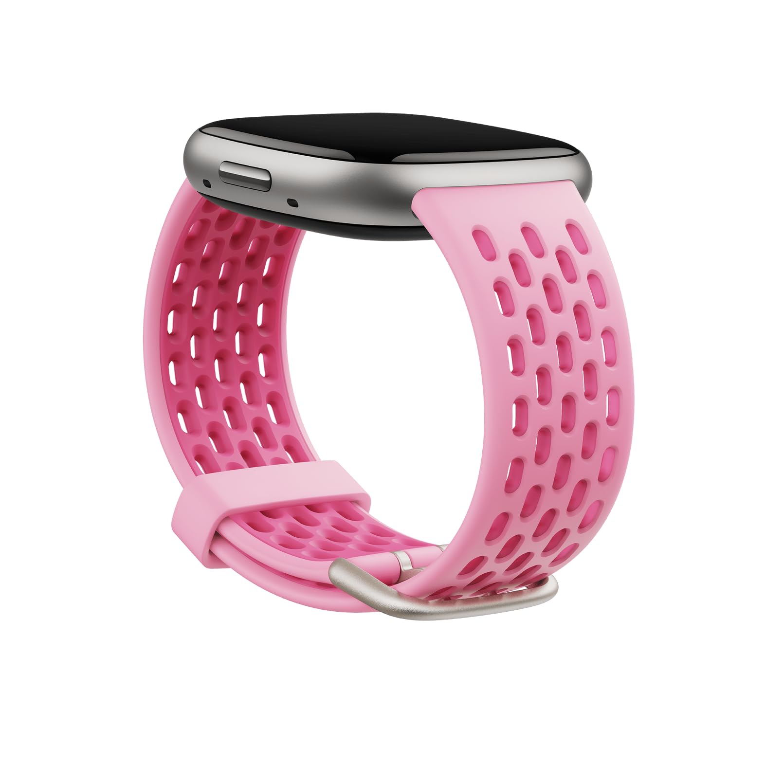 Fitbit Sense & Fitbit Versa 3 Accessory Band, Official Fitbit Product, Sport, Blush/Desert Bloom, Small