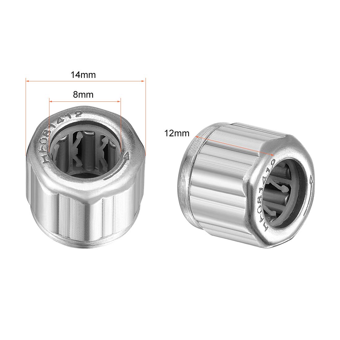 uxcell Needle Roller Bearings, One Way Bearing, 8mm Bore 14mm OD 12mm Width