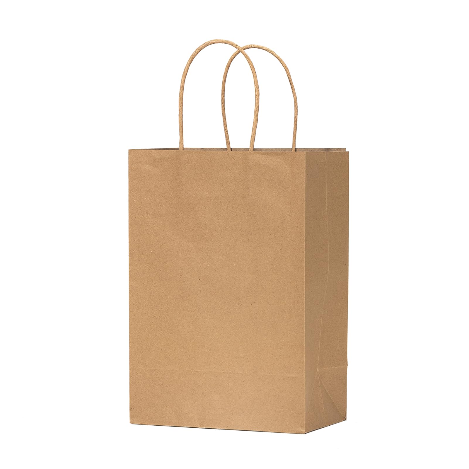 vanhel 50 PCS Gift Bags with Handles,8 x 4.25 x 10.5 Inches,Brown Paper Bags with Handles bulk, Shopping Bags, Party Bags, Retail Bags, Merchandise Bags, Favor Bags