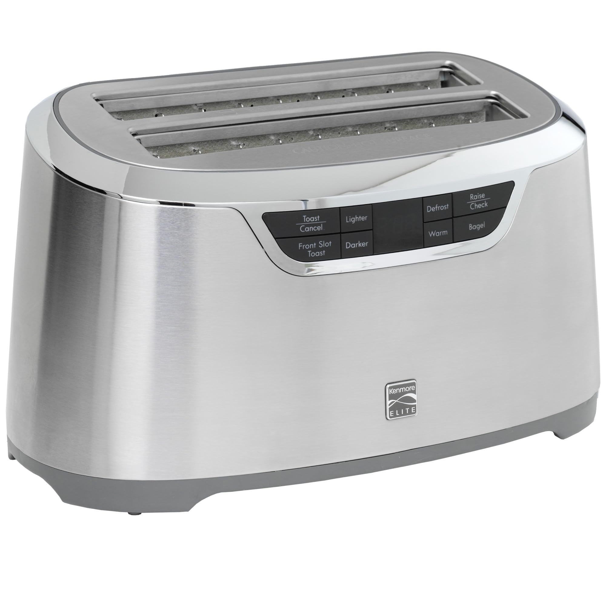 Kenmore Elite toaster 4-slice -wide slot countertop stainless steel Auto lift toasters, grill or toast bread bagel & buns, commercial easy tray clean function with compact pop up tostadora de pan