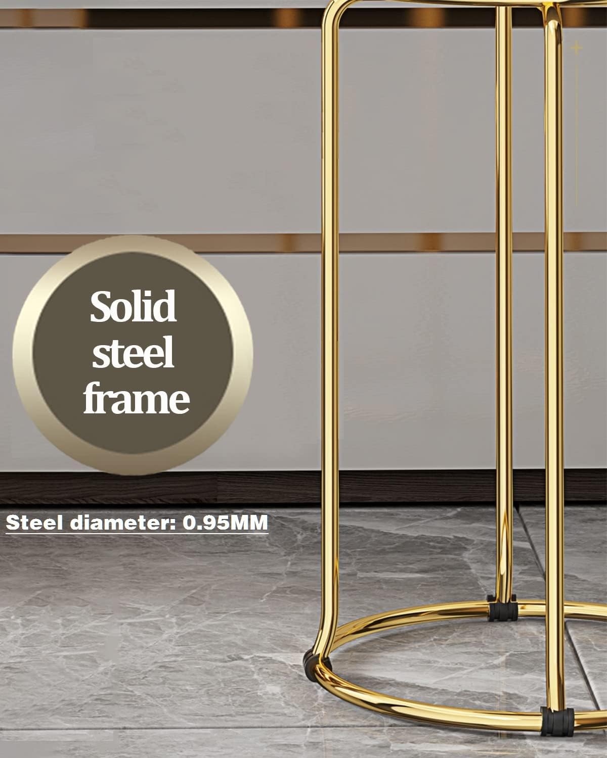 MOGUOBIN Velvet Bar Stool Backless Bar Stools Counter Stools Vanity Stools Salon Backless bar stools Round Stool Stackable Round Chairs Dining Chairs Set of 5 Pack,for Dinning,Kitchen,Salon,Semina.