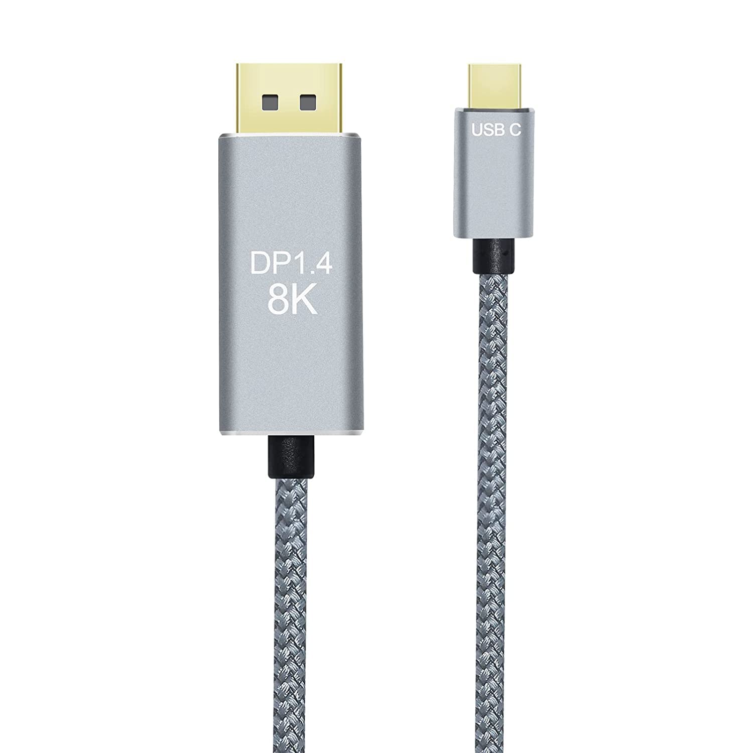 DCHAV 8K USB-C to DisplayPort Cable 3-Foot 4K@144Hz 8K@60Hz 2K@165Hz USB to DP Adapter Display Port Cord Nylon Braided Aluminum Connector for Monitor Computer Laptop Television Tablet