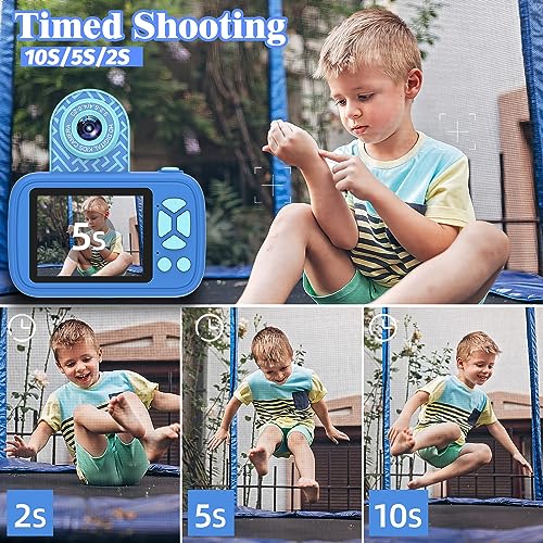 Teslahero Kids Camera Toys for 3-12 Years Old Boys Girls,Children's Camera with Flip-up Lens for Selfie & Video,HD Digital Camera,Christmas Birthday Party Gifts for Child Age 3 4 5 6 7 8 9 (Blue)