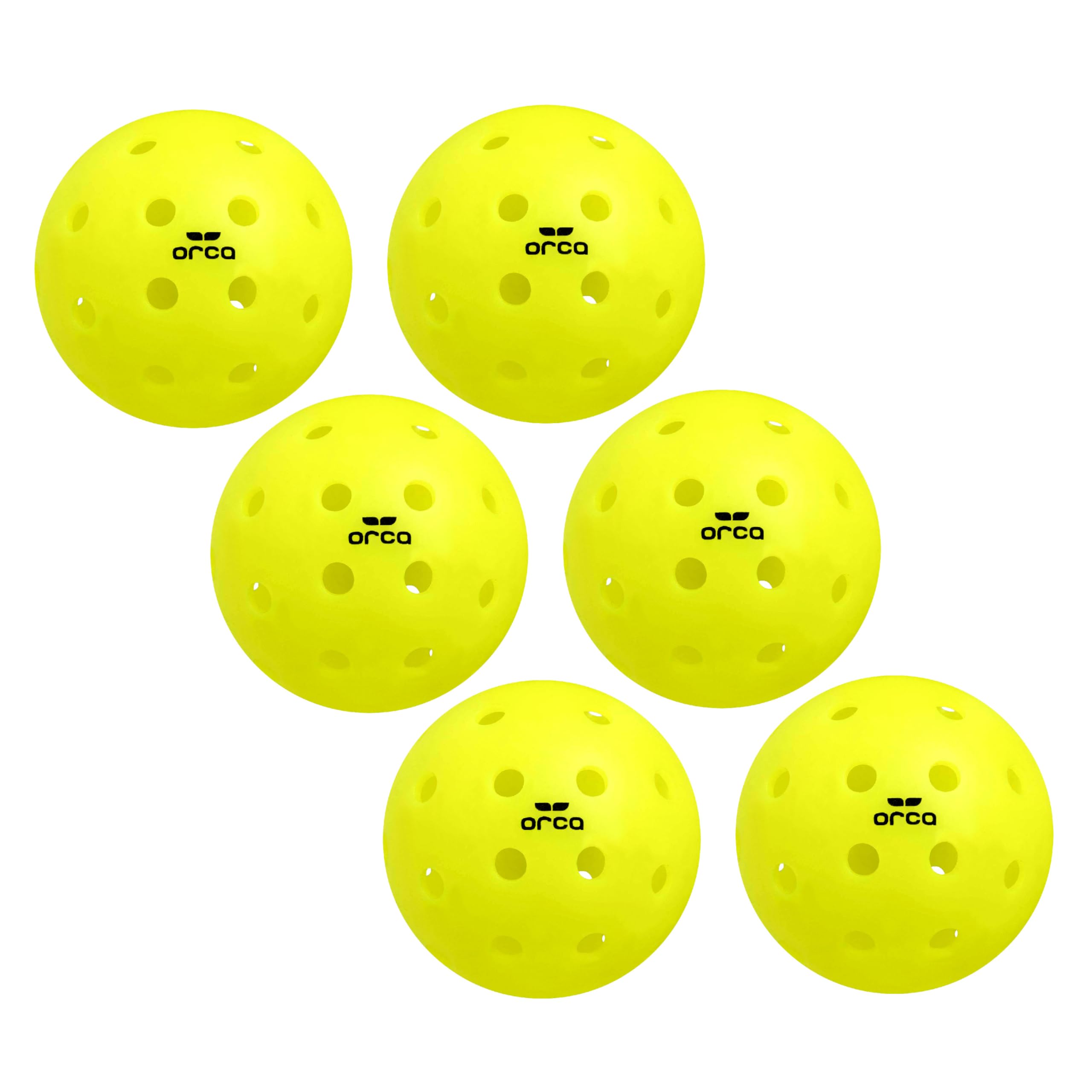 Orca Pickleballs Pi 40, Outdoor 6 Pack, USAPA Approved Official Size 40 Hole Crack-Resistant Ball, Perfect for Tournament Hard-Court Surfaces