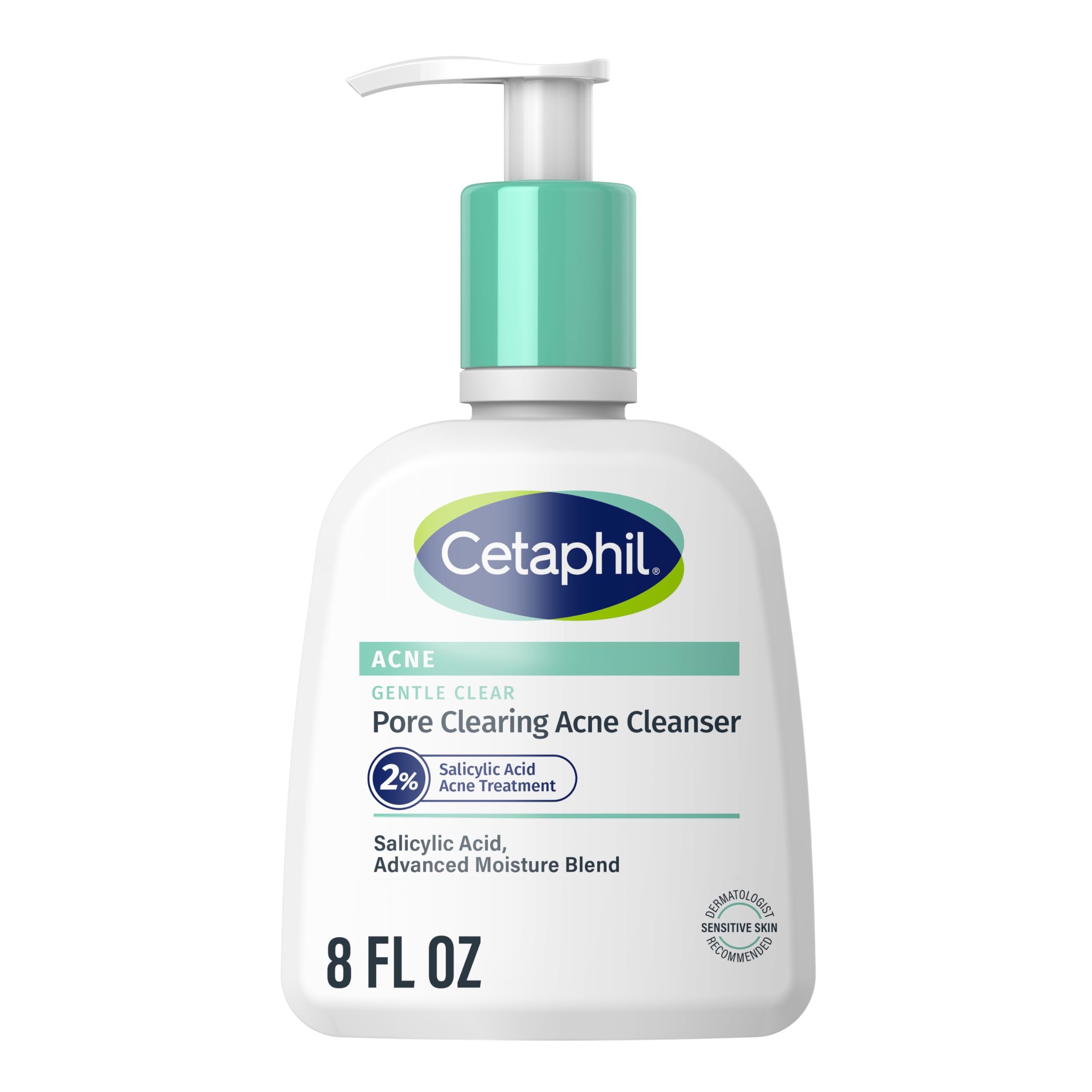 Cetaphil Gentle Clear Pore Clearing Acne Cleanser, Foaming Gel Cleanser for Sensitive, Acne-Prone Skin, 8 Fl Oz Pump Bottle, 2% Salicylic Acid, Gently Exfoliates, Dermatologist Recommended Brand
