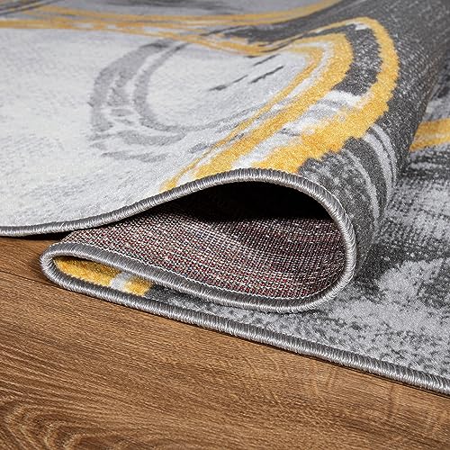 Rugshop Evora Contemporary Modern Circles Runner Rug 2' x 7' Yellow