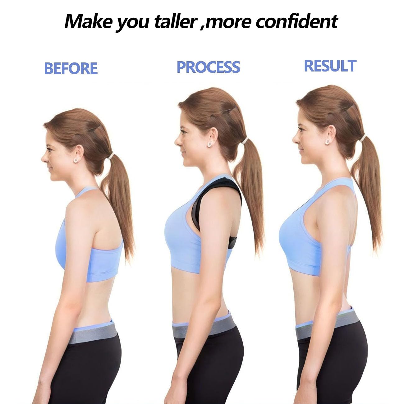 Acouza Posture Corrector for Women and men, Back Brace, Adjustable Straightener for Support