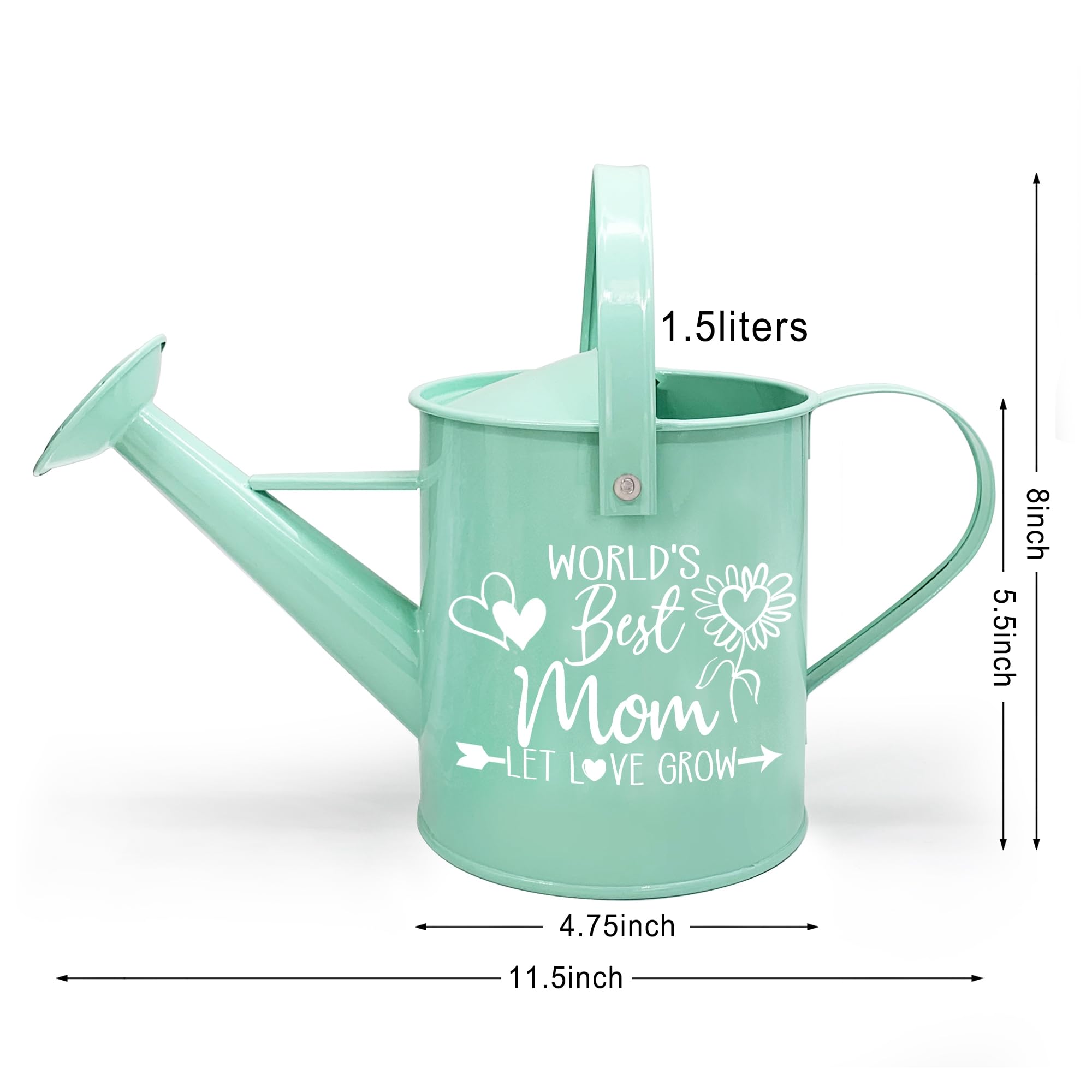 pinata Gifts for Mom from Daughter on Mothers Day, Mom Gifts for Mothers Day, Birthday Gifts for Mom from Daughters & Son, Best Mom Ever Garden Gifts, Mint Metal Watering Can for Mom Plant Lover